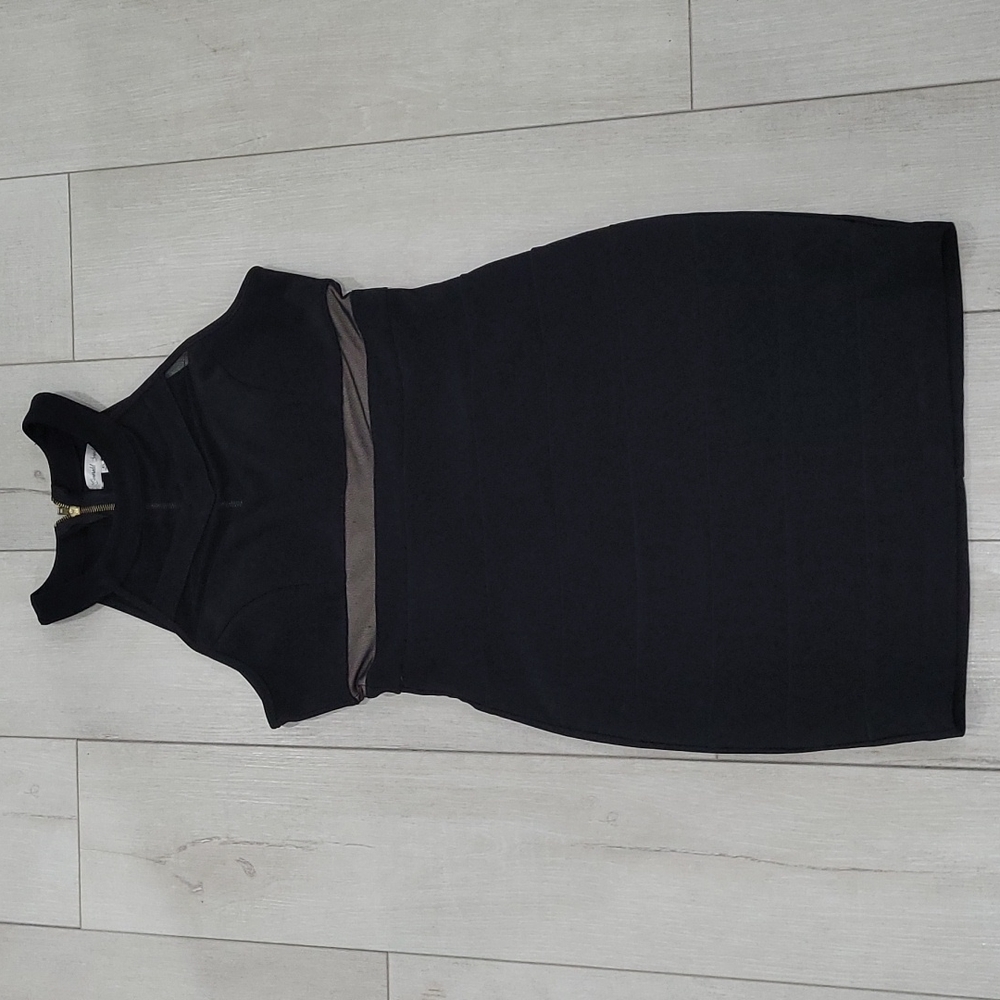 Womens XL Bodycon Emerald Sundae Black Bodycon Halter Neckline Dress